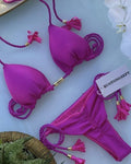 Solid Color Halter Micro Thong Triangle Bikini Set GY02 - SWEETKAMA