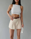 Solid Color High Waist Ladies Skorts KQ7026 - SWEETKAMA