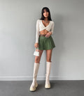 Solid Color High Waist Ladies Skorts KQ7026 - SWEETKAMA
