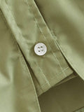 Solid Color Lapel Pockets Sleeveless Short Shirt 8BS968 - SWEETKAMA