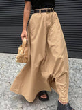 Solid Color Large Hem Ladies Maxi Skirt BSQ3958 - SWEETKAMA