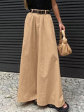 Solid Color Large Hem Ladies Maxi Skirt BSQ3958 - SWEETKAMA