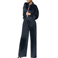 Solid Color Long Sleeves Top and Pants Ladies Set ZL1857 - SWEETKAMA