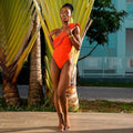Solid Color One Shoulder One Piece Swimsuit 2385 - SWEETKAMA