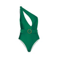 Solid Color One Shoulder One Piece Swimwear with Cover Y185 - SWEETKAMA
