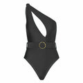 Solid Color One Shoulder One Piece Swimwear with Cover Y185 - SWEETKAMA