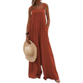 Solid Color Overall Loose Crepe Jumpsuits SKJ162 - SWEETKAMA