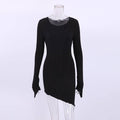 Solid Color Splice Close Fitting Ladies Short Dress LYQ8162 - SWEETKAMA