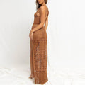 Solid Color Tassels Bikini Swimwear Cover Up Dress HL9702 - SWEETKAMA