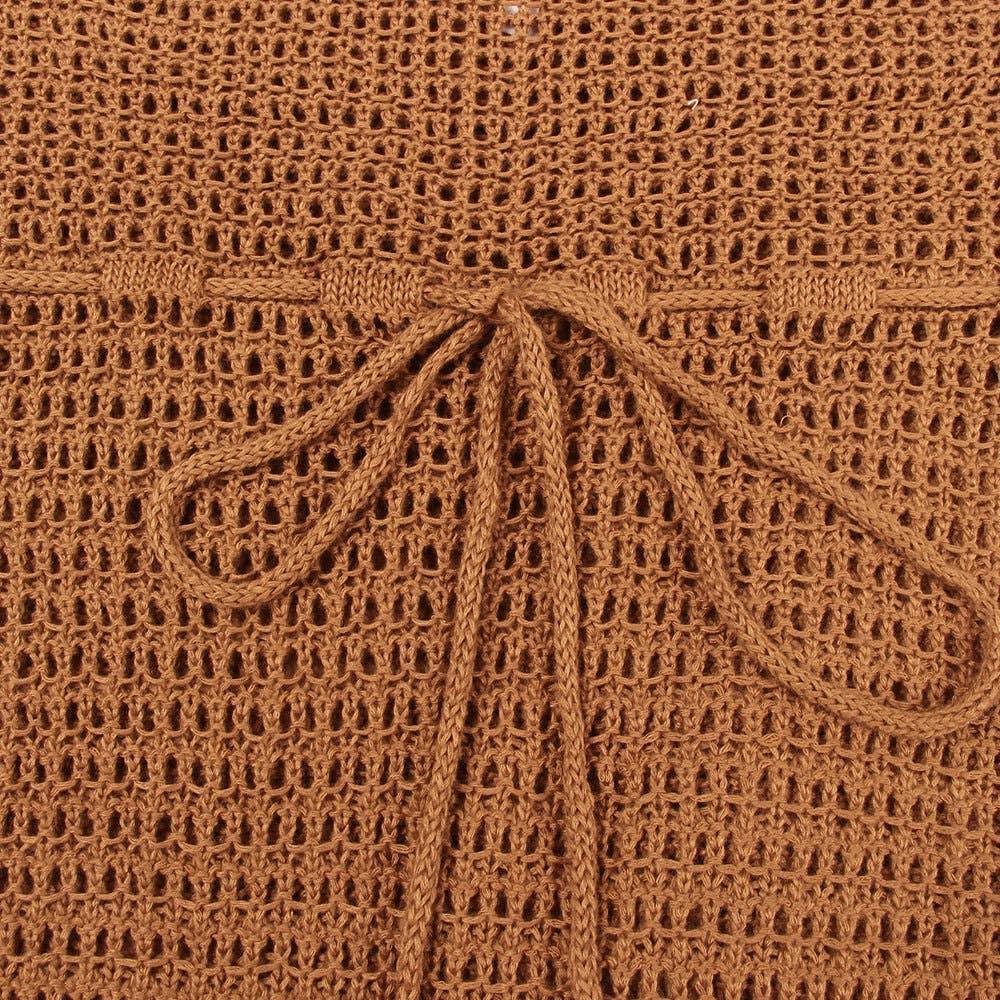 Solid Color Tassels Bikini Swimwear Cover Up Dress HL9702 - SWEETKAMA