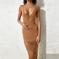 Solid Color Tassels Bikini Swimwear Cover Up Dress HL9771 - SWEETKAMA