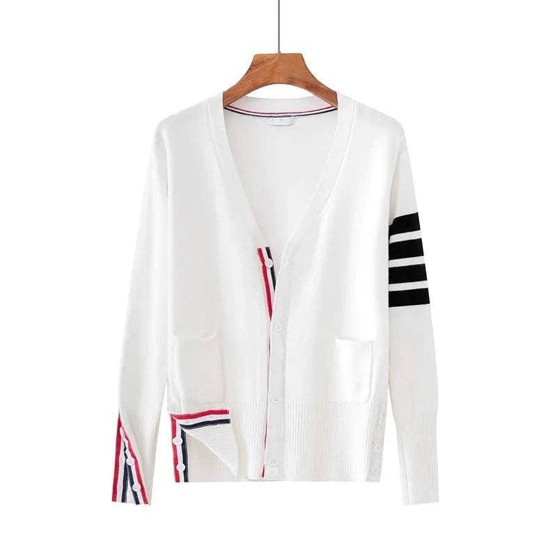 Solid Color V-Neck Women Daily Cardigan 3053-CL1 - SWEETKAMA