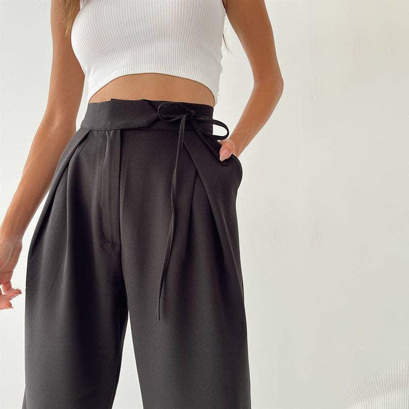 Solid High Waist Loose Sports Women Daily Pants CC21172PF - SWEETKAMA