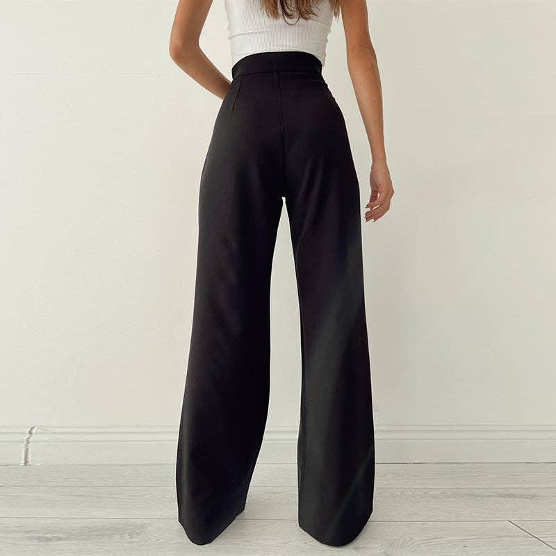 Solid High Waist Loose Sports Women Daily Pants CC21172PF - SWEETKAMA