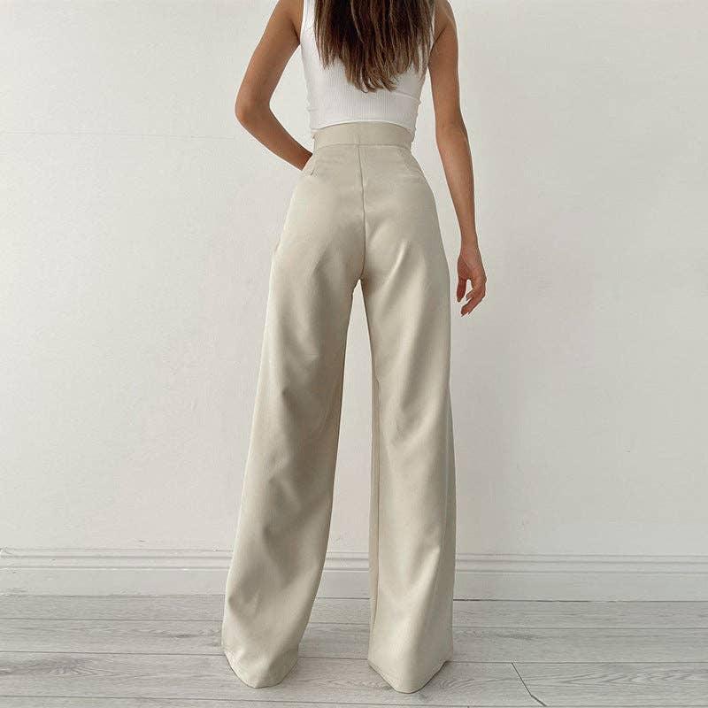 Solid High Waist Loose Sports Women Daily Pants CC21172PF - SWEETKAMA