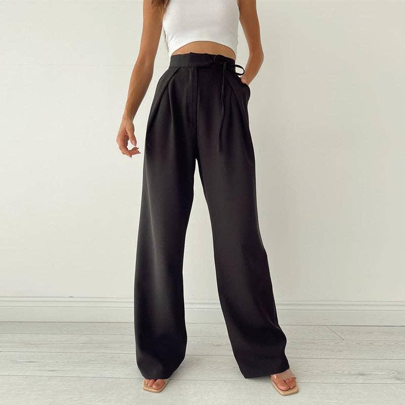 Solid High Waist Loose Sports Women Daily Pants CC21172PF - SWEETKAMA