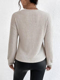 Solid V-Neck Cross Loose Long Sleeves Blouse G1061 - SWEETKAMA