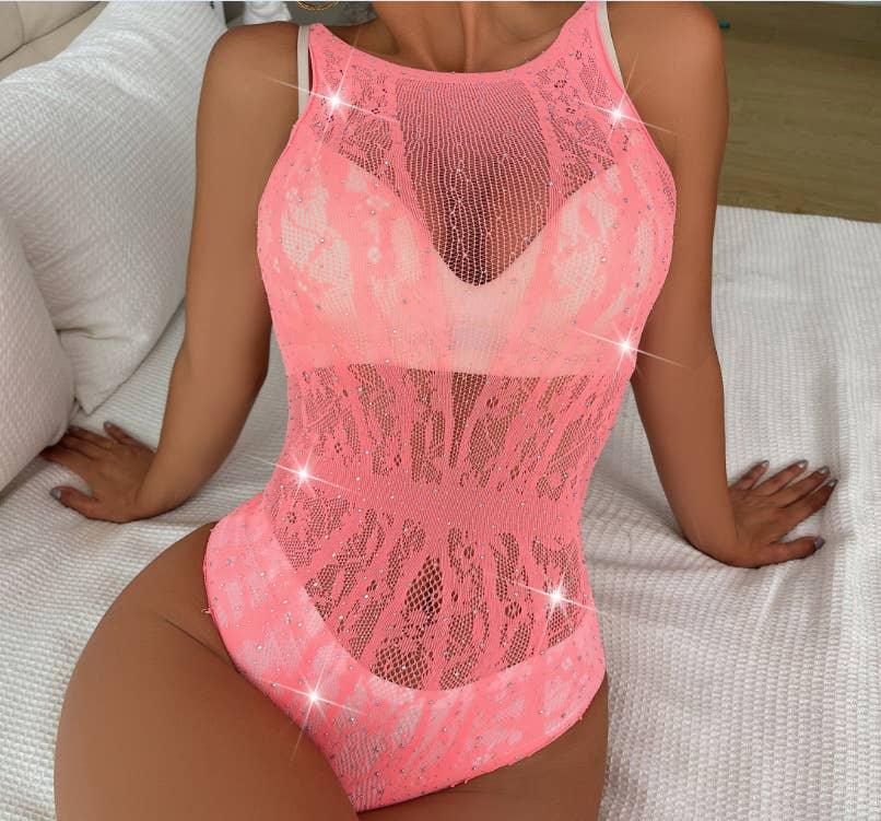 Sparkle Fishnet Teddy See Throught Lingerie Bodystocking 21649891841 - SWEETKAMA