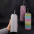 Sparkle Rhinestone Water Bottle 17oz with Straw FKC05 - SWEETKAMA