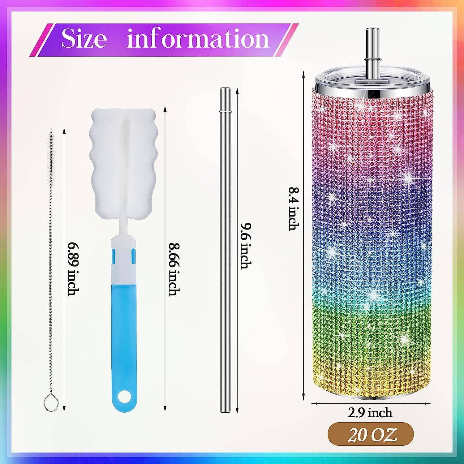 Sparkle Rhinestone Water Bottle 17oz with Straw FKC05 - SWEETKAMA