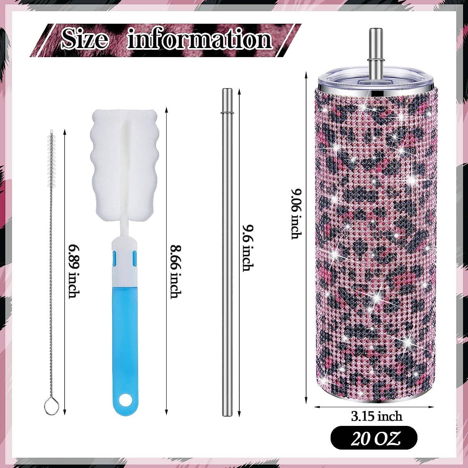 Sparkle Rhinestone Water Bottle 17oz with Straw FKC05 - SWEETKAMA