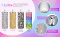 Sparkle Rhinestone Water Bottle 17oz with Straw FKC05 - SWEETKAMA