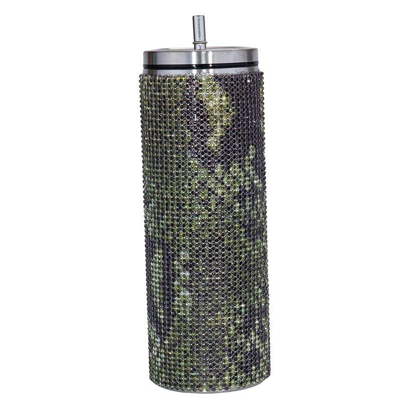 Sparkle Rhinestone Water Bottle 17oz with Straw FKC05 - SWEETKAMA