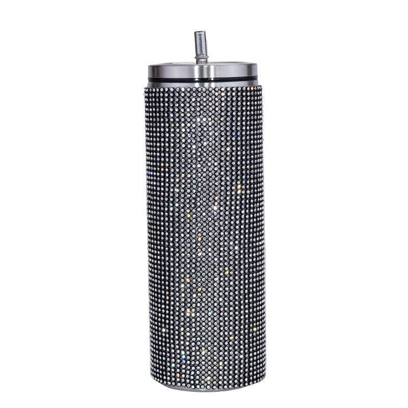 Sparkle Rhinestone Water Bottle 17oz with Straw FKC05 - SWEETKAMA