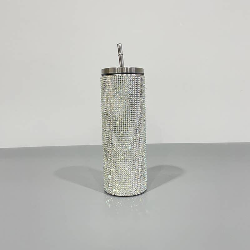 Sparkle Rhinestone Water Bottle 17oz with Straw FKC05 - SWEETKAMA