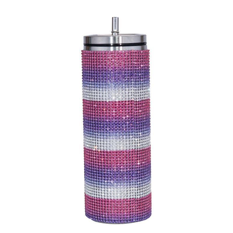 Sparkle Rhinestone Water Bottle 17oz with Straw FKC05 - SWEETKAMA