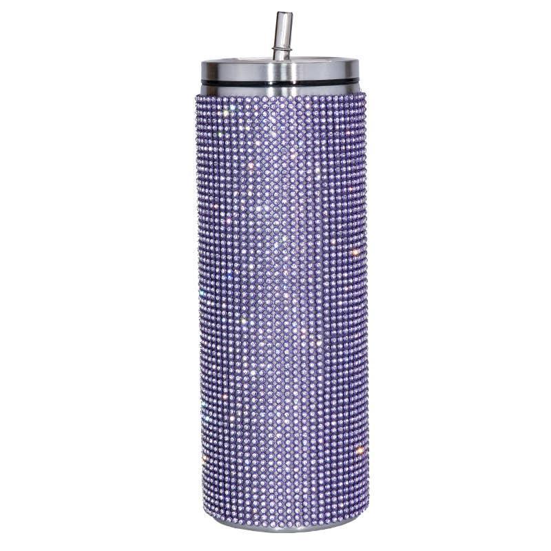 Sparkle Rhinestone Water Bottle 17oz with Straw FKC05 - SWEETKAMA