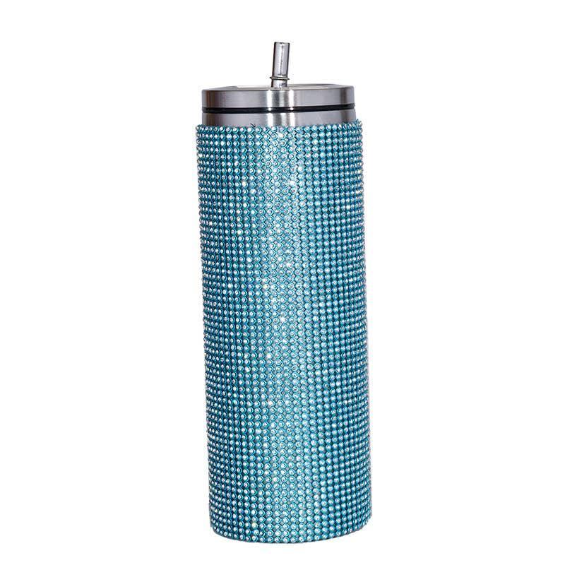 Sparkle Rhinestone Water Bottle 17oz with Straw FKC05 - SWEETKAMA