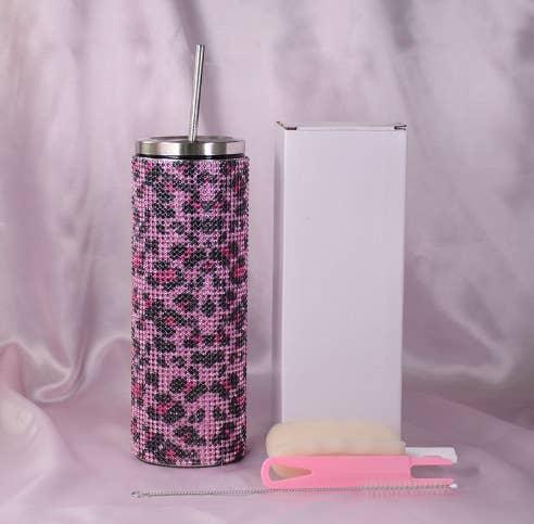 Sparkle Rhinestone Water Bottle 17oz with Straw FKC05 - SWEETKAMA