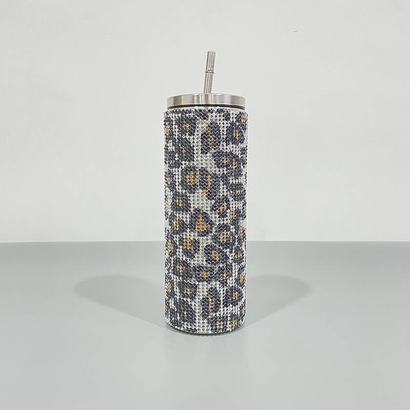 Sparkle Rhinestone Water Bottle 17oz with Straw FKC05 - SWEETKAMA