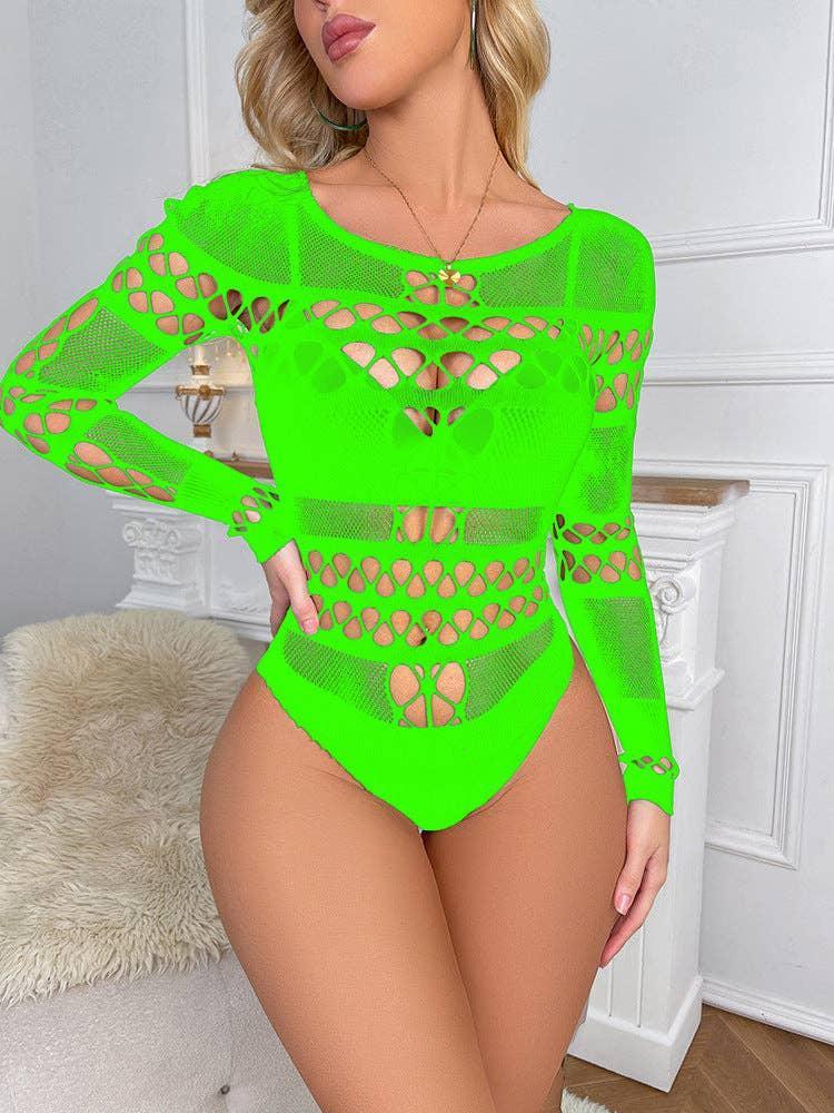 Spicy Hollow Out Fishnet See Through Bodystocking W482 - SWEETKAMA