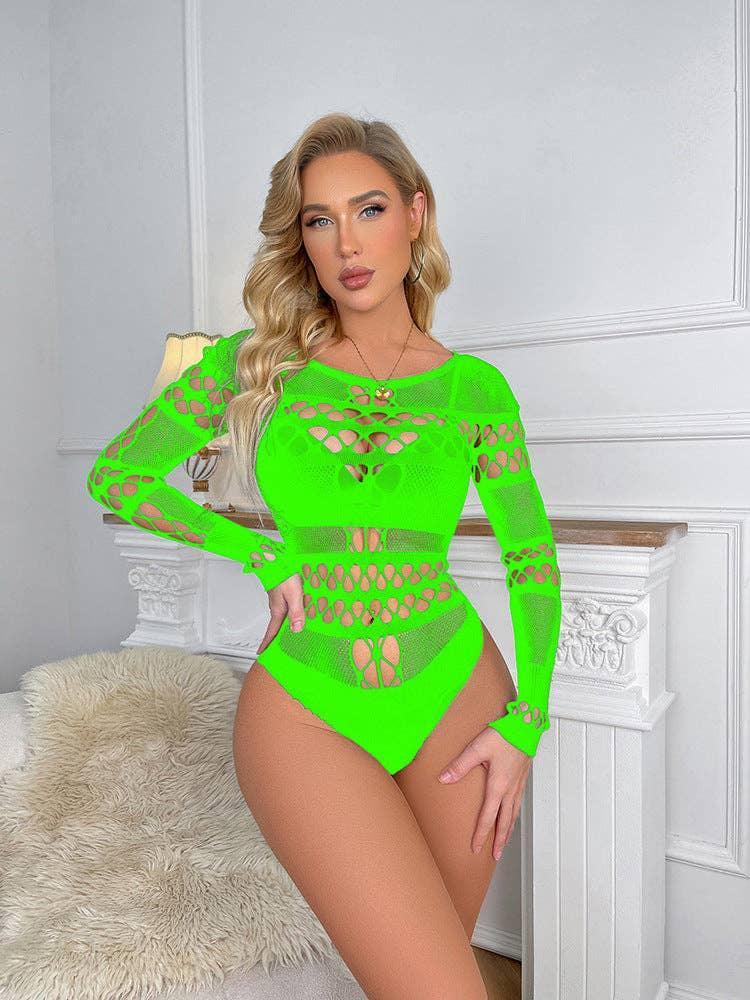 Spicy Hollow Out Fishnet See Through Bodystocking W482 - SWEETKAMA