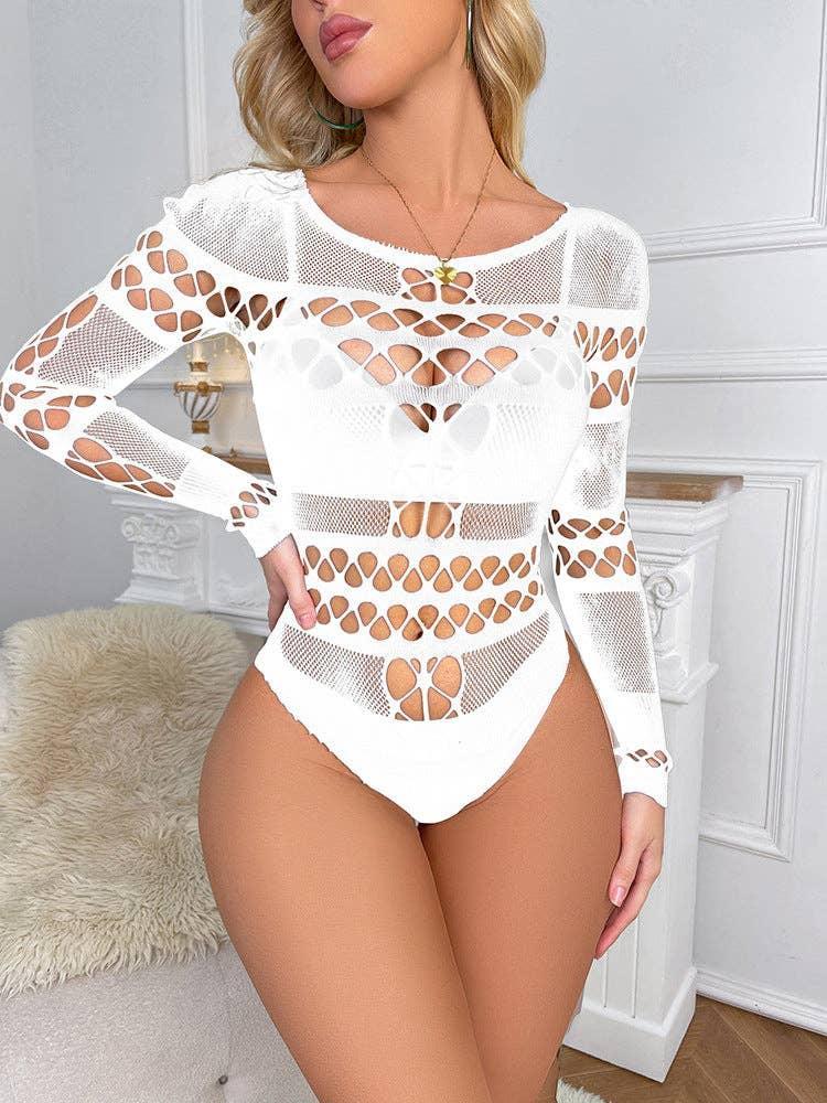 Spicy Hollow Out Fishnet See Through Bodystocking W482 - SWEETKAMA