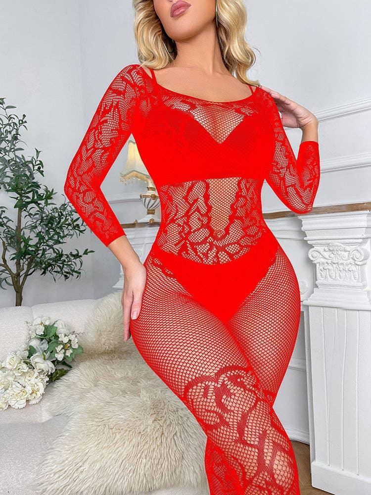 Spicy Hollow Out Fishnet See Through Bodystocking W594 - SWEETKAMA