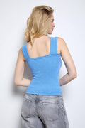 Square Neck Seamless Floral Jacquard Cami SKT3005 - SWEETKAMA