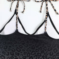 Straps Leopar Print One-piece Swimsuit with Wrap Y81 - SWEETKAMA