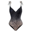 Straps Leopar Print One-piece Swimsuit with Wrap Y81 - SWEETKAMA