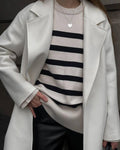 Stripe Long Sleeves Round Neck Women Daily Sweater A8LS217 - SWEETKAMA