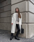 Stripe Long Sleeves Round Neck Women Daily Sweater A8LS217 - SWEETKAMA