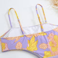 SW 2 PCS Flower Print Swimsuit Bikini Set with Cover Y88 - SWEETKAMA