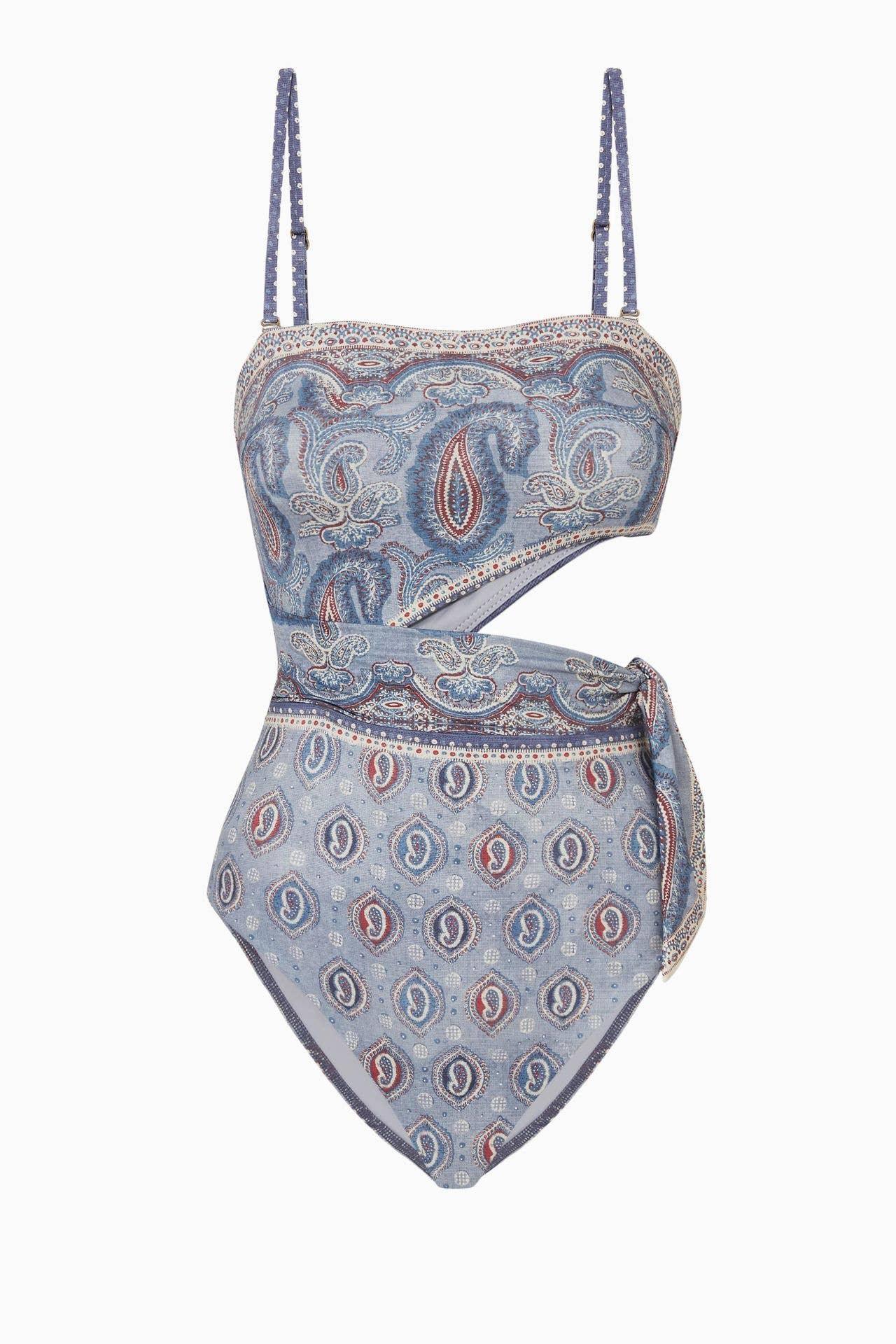 SW 2 PCS Flower Print Swimsuit Bikini Set with Cover Y88 - SWEETKAMA