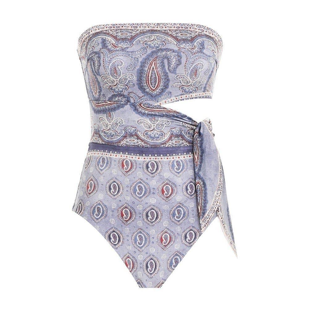 SW 2 PCS Flower Print Swimsuit Bikini Set with Cover Y88 - SWEETKAMA