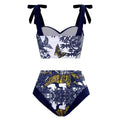 Tiger Floral Print 2PCS Bikini Set with Wrap Y84 - SWEETKAMA