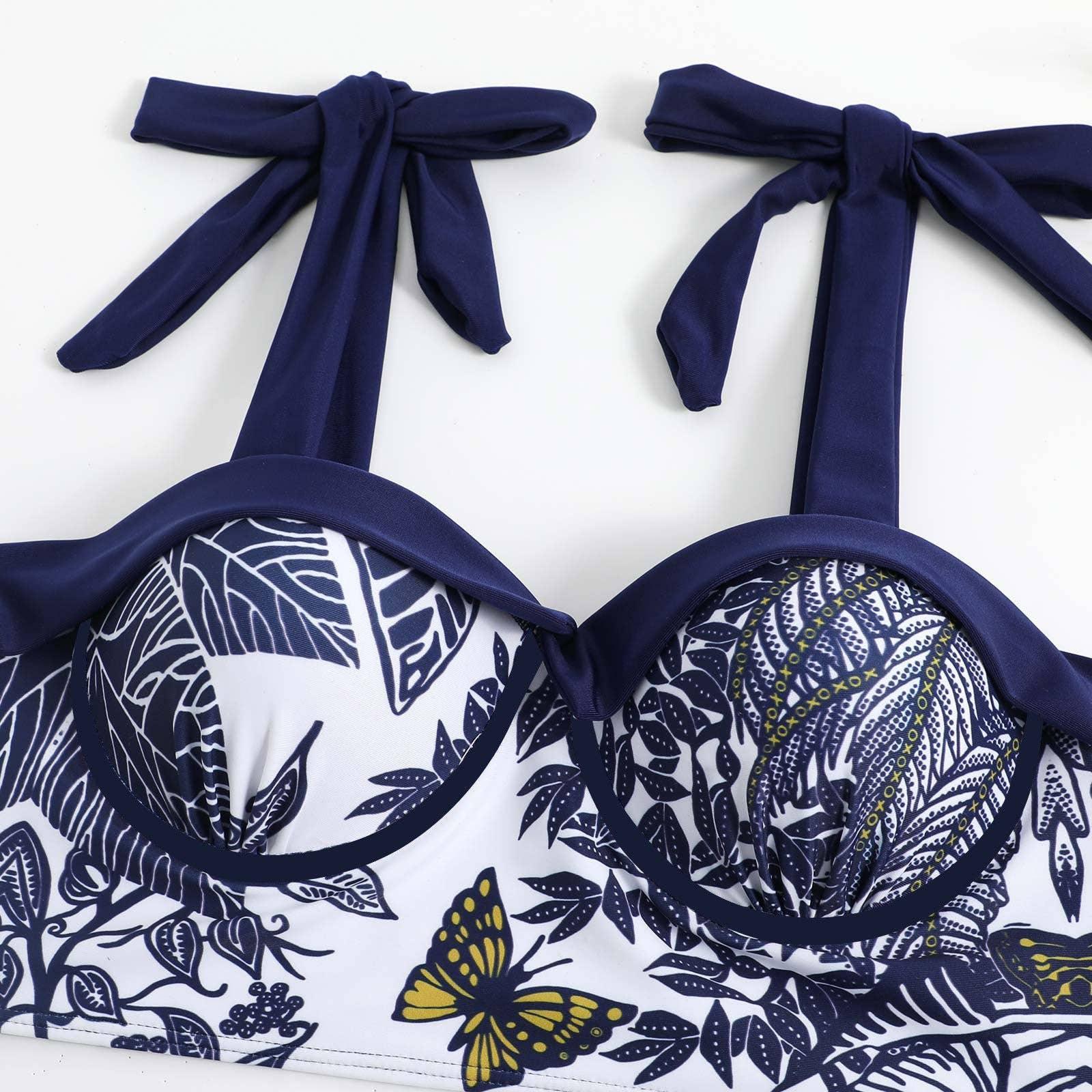 Tiger Floral Print 2PCS Bikini Set with Wrap Y84 - SWEETKAMA