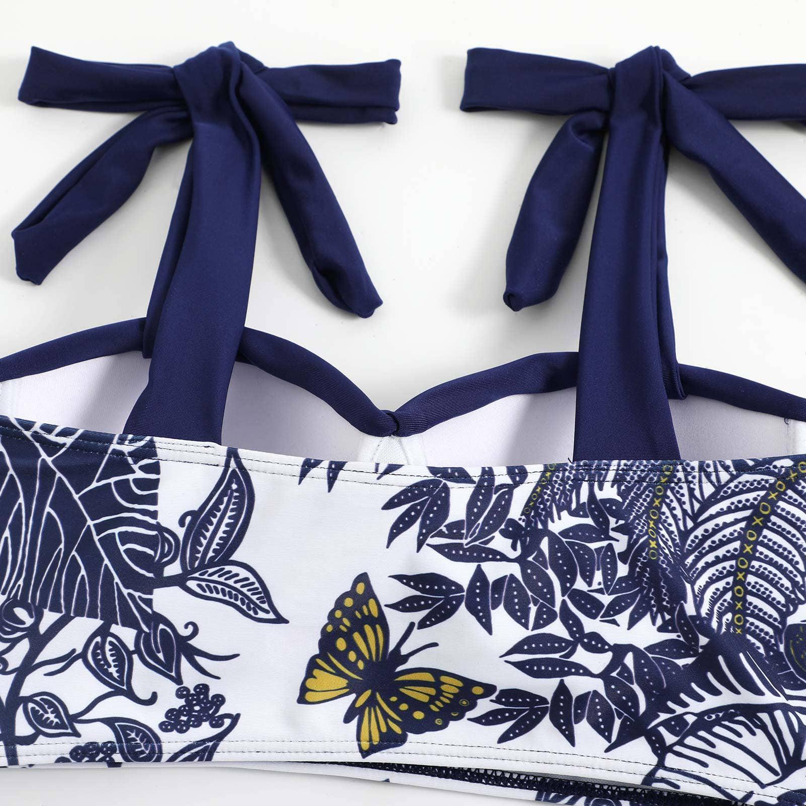 Tiger Floral Print 2PCS Bikini Set with Wrap Y84 - SWEETKAMA
