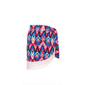 Wave Print One Piece Swimwear with Fringe Wrap Y228 - SWEETKAMA